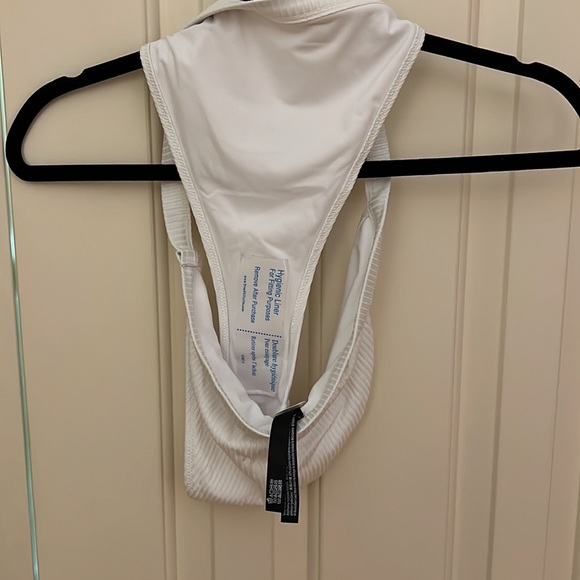 “Pink” white high waisted bikini bottom - Picture 3 of 3